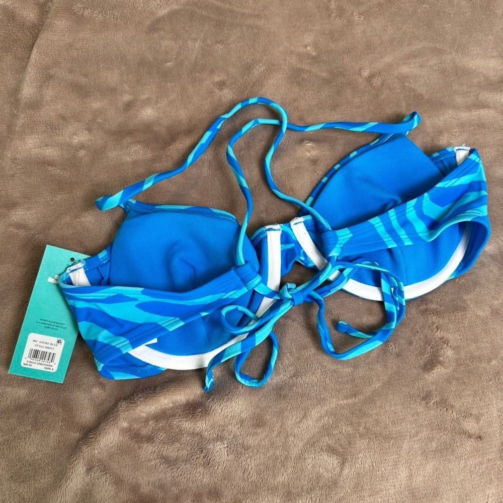 Sports Illustrated Azure Blue X-Back Underwire Bikini Top ONLY Blue Teal 806855 - Picture 2 of 5